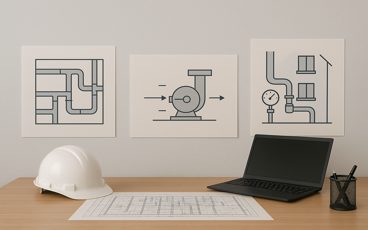 Illustration bureau d'étude techniques fluides